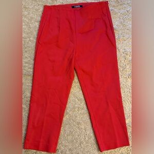 Chaps Red cropped stretchy Classic Fit Straight Leg pants 4